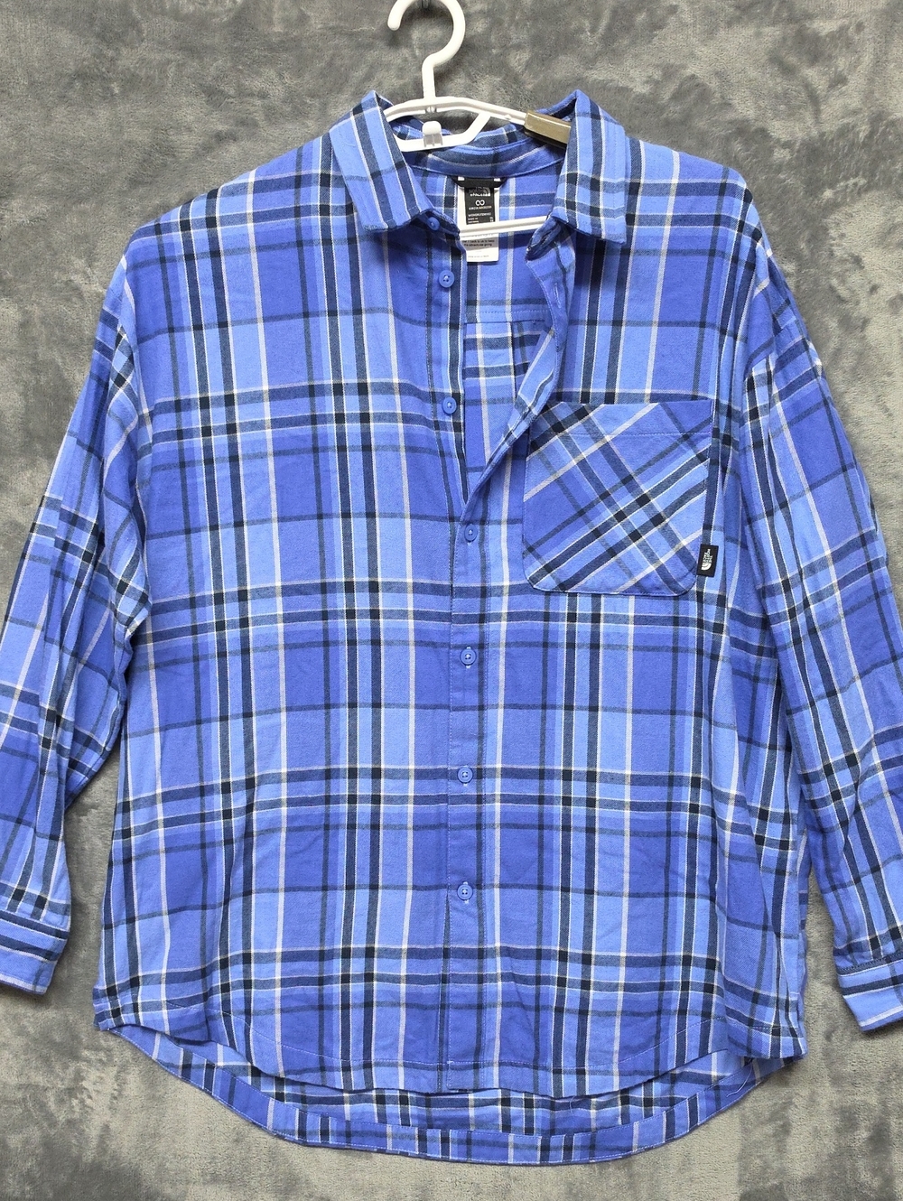 The North Face Blue Plaid Long-Sleeve Button-Down Shirt